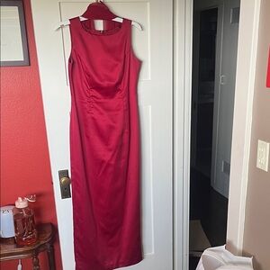 Michaelangelo Elegant Red Sleeveless Maxi Dress